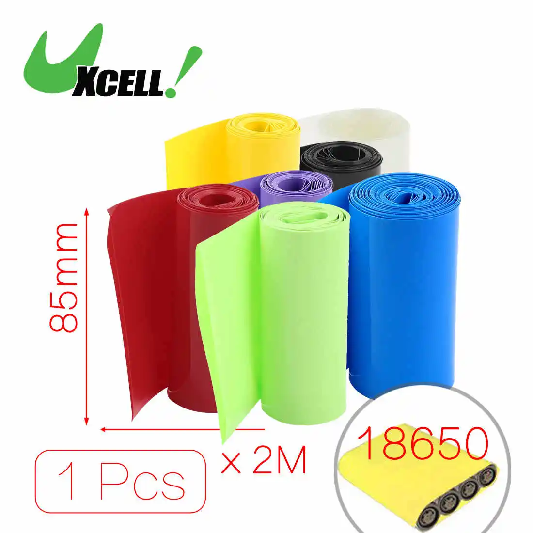 Uxcell 2Meters 85Mm, Šírka Pvc Heat Shrink Wrap Trubice Modrá Pre 18650 Batérie . | čierna | modrá | svetlá | zelená | fialová | červená